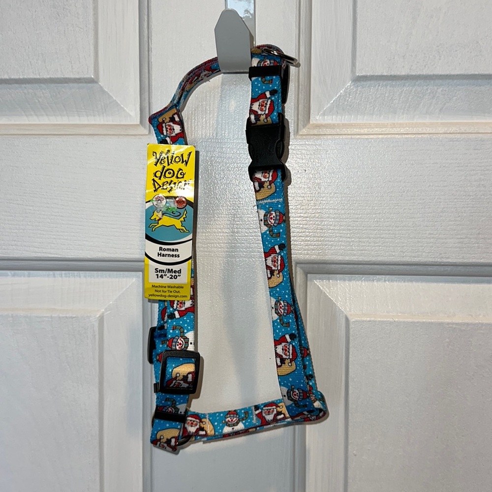 NWT Yellow Dog Design Roman Harness Santa Claus and Snowman Medium